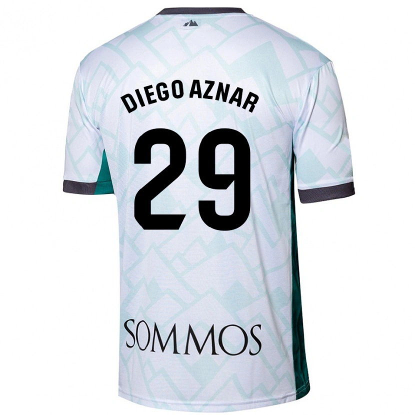 Danxen Herren Diego Aznar #29 Weiß Grün Auswärtstrikot Trikot 2024/25 T-Shirt