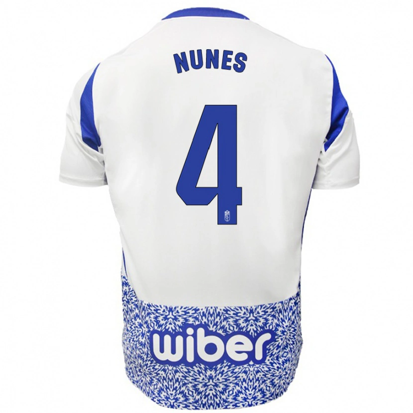 Danxen Herren David Nunes #4 Weiß Blau Auswärtstrikot Trikot 2024/25 T-Shirt