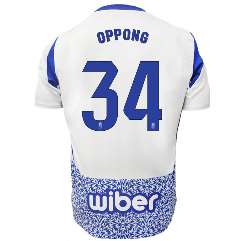 Danxen Herren Oscar Naasei Oppong #34 Weiß Blau Auswärtstrikot Trikot 2024/25 T-Shirt