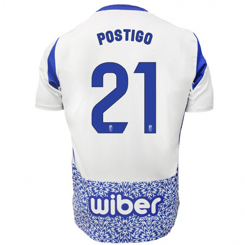Danxen Herren Postigo #21 Weiß Blau Auswärtstrikot Trikot 2024/25 T-Shirt