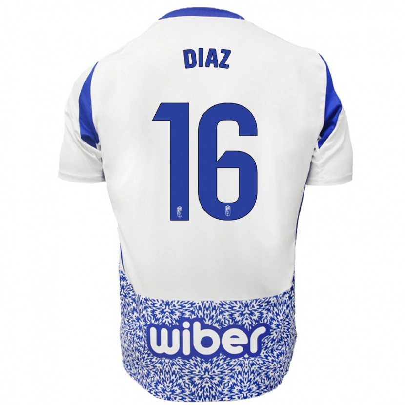 Danxen Herren Víctor Díaz #16 Weiß Blau Auswärtstrikot Trikot 2024/25 T-Shirt