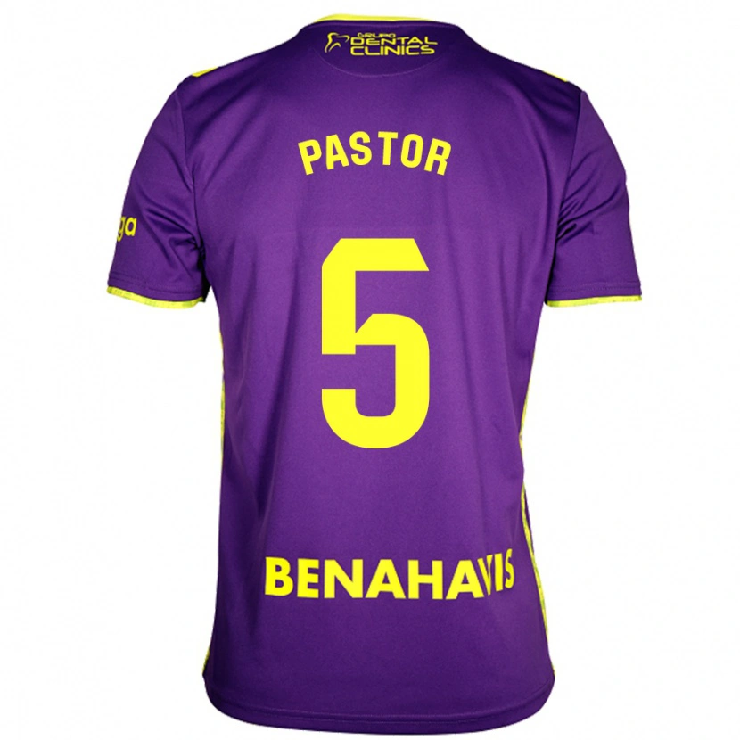 Danxen Herren Álex Pastor #5 Lila Gelb Auswärtstrikot Trikot 2024/25 T-Shirt