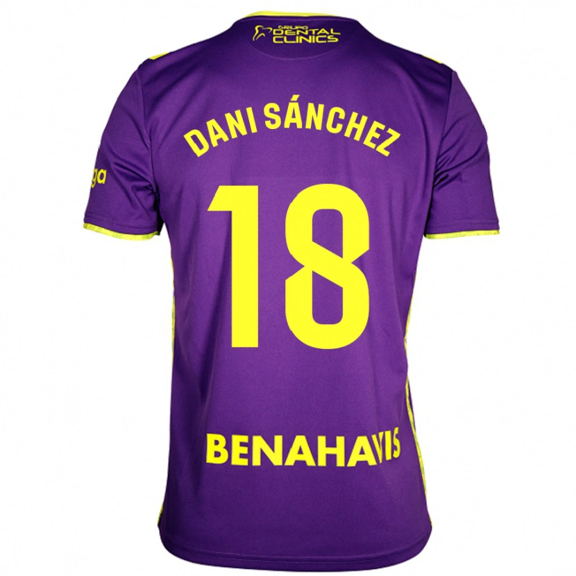 Danxen Herren Dani Sánchez #18 Lila Gelb Auswärtstrikot Trikot 2024/25 T-Shirt