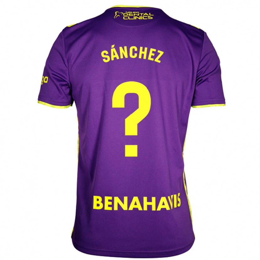 Danxen Herren Álvaro Sánchez #0 Lila Gelb Auswärtstrikot Trikot 2024/25 T-Shirt
