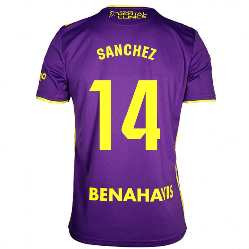 Danxen Herren Rubén Sánchez #14 Lila Gelb Auswärtstrikot Trikot 2024/25 T-Shirt