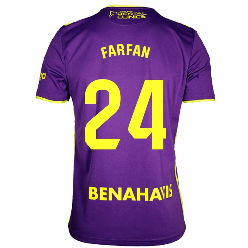 Danxen Herren María Farfán #24 Lila Gelb Auswärtstrikot Trikot 2024/25 T-Shirt