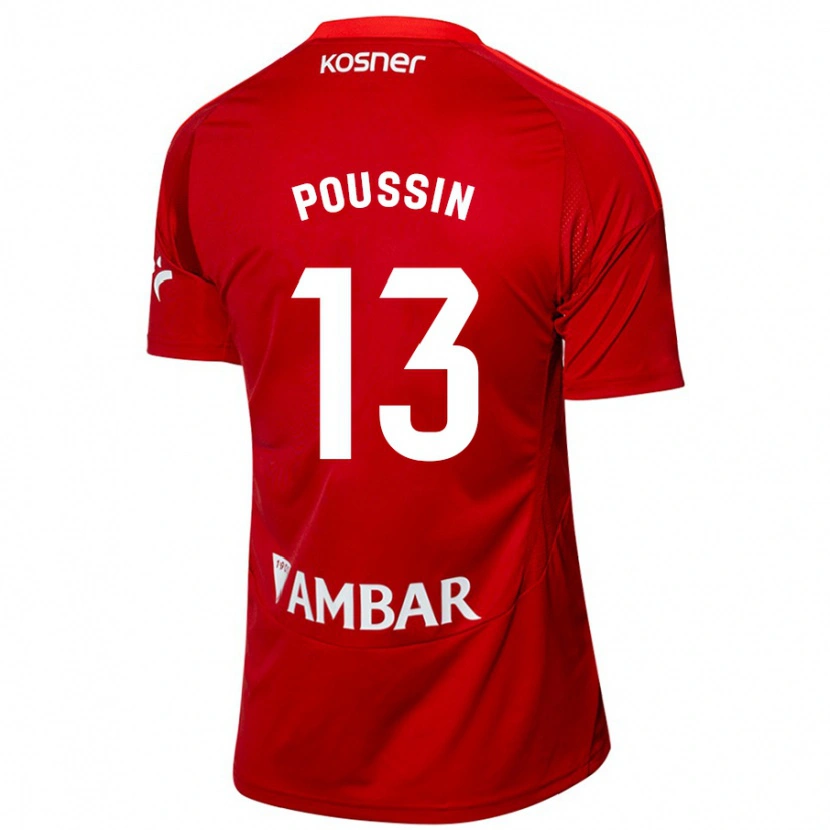 Danxen Herren Gaëtan Poussin #13 Weiß Blau Auswärtstrikot Trikot 2024/25 T-Shirt