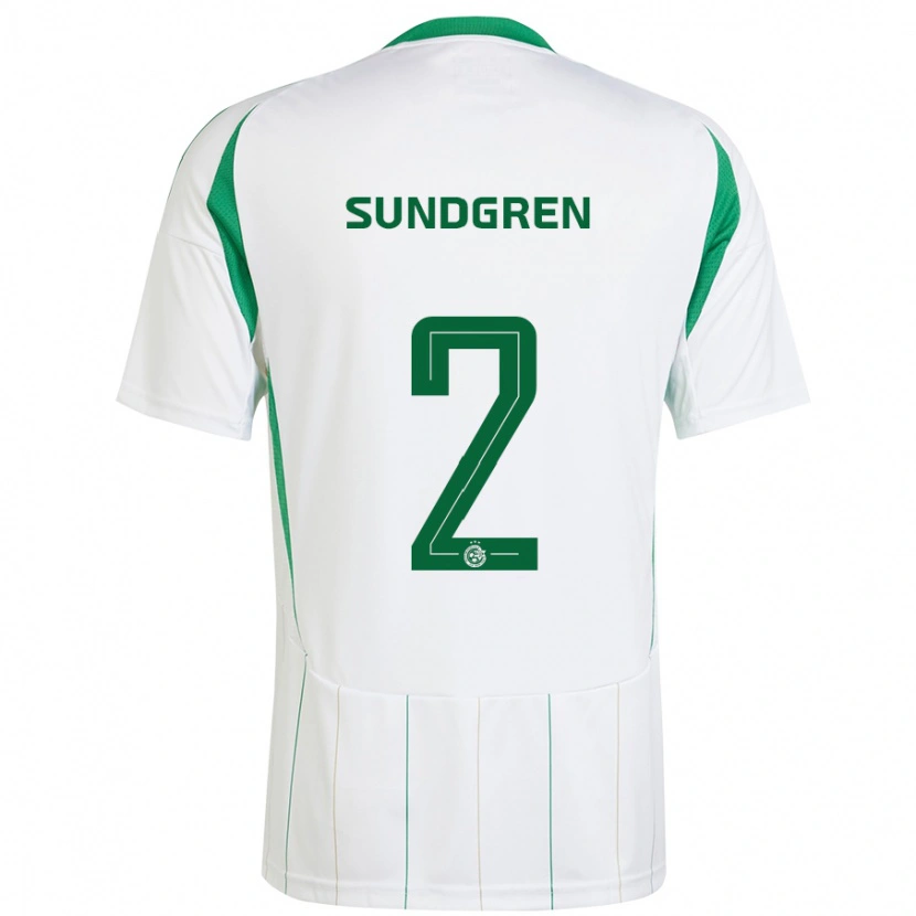 Danxen Herren Daniel Sundgren #2 Weiß Grün Auswärtstrikot Trikot 2024/25 T-Shirt