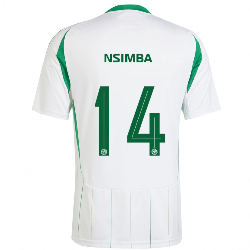 Danxen Herren Vital Nsimba #14 Weiß Grün Auswärtstrikot Trikot 2024/25 T-Shirt