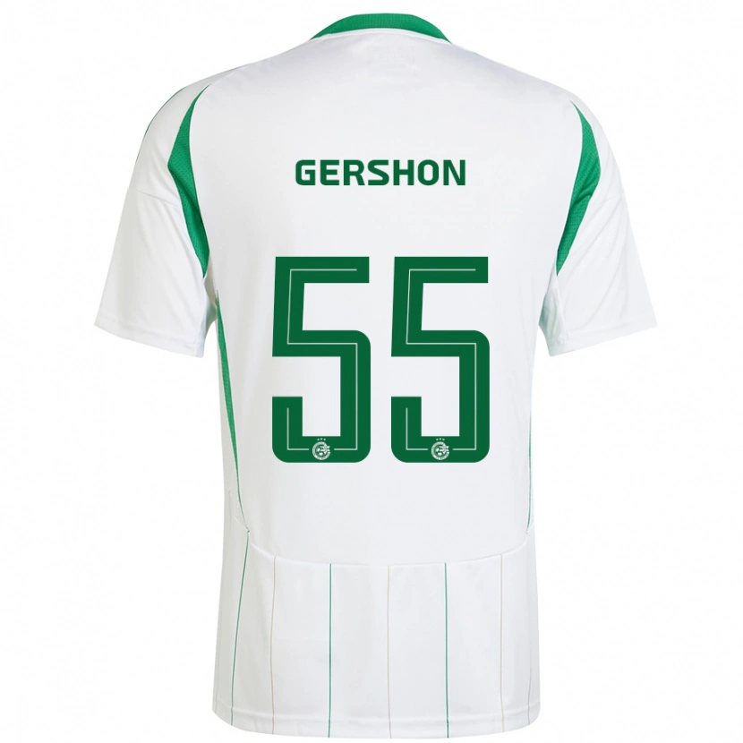 Danxen Herren Rami Gershon #55 Weiß Grün Auswärtstrikot Trikot 2024/25 T-Shirt