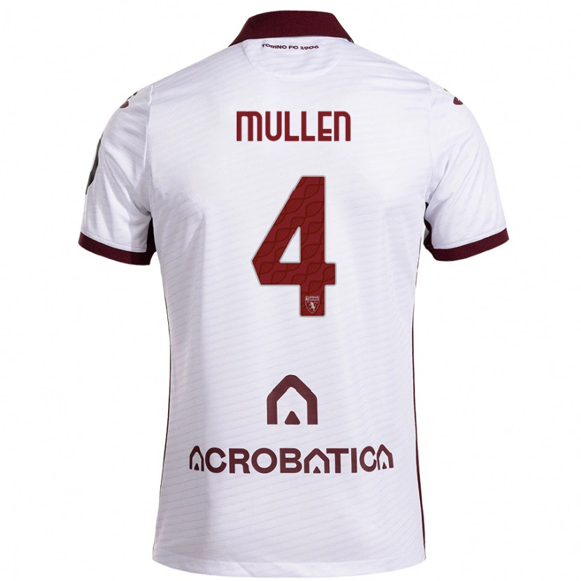 Danxen Herren Senan Mullen #4 Weiß Kastanienbraun Auswärtstrikot Trikot 2024/25 T-Shirt
