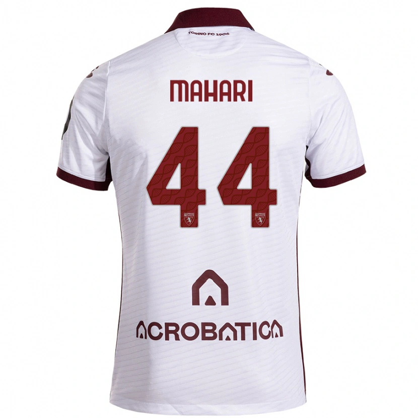 Danxen Herren Efdon Mahari #44 Weiß Kastanienbraun Auswärtstrikot Trikot 2024/25 T-Shirt
