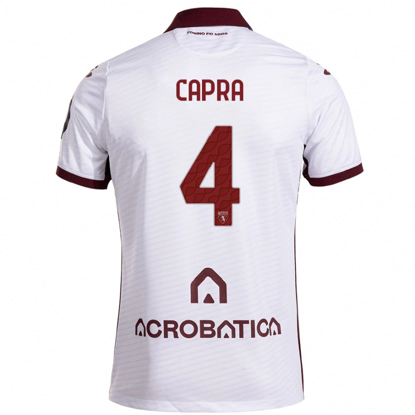 Danxen Herren Valentina Capra #4 Weiß Kastanienbraun Auswärtstrikot Trikot 2024/25 T-Shirt