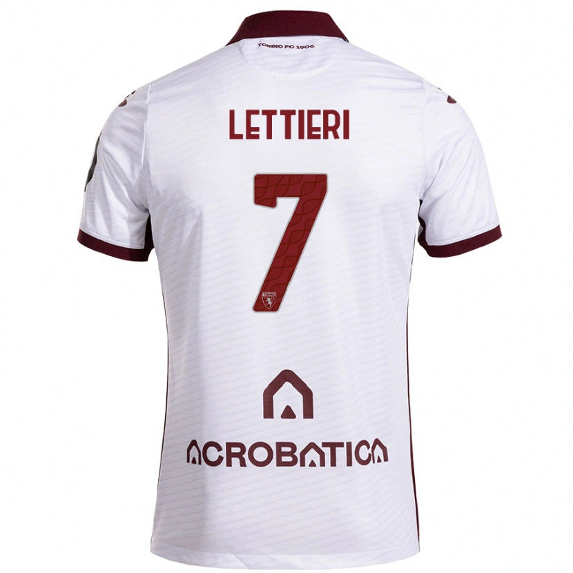 Danxen Herren Jessica Lettieri #7 Weiß Kastanienbraun Auswärtstrikot Trikot 2024/25 T-Shirt