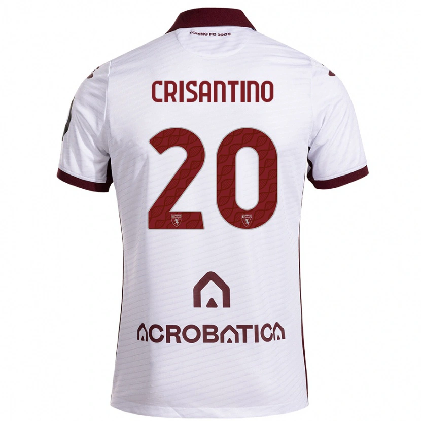Danxen Herren Giulia Crisantino #20 Weiß Kastanienbraun Auswärtstrikot Trikot 2024/25 T-Shirt