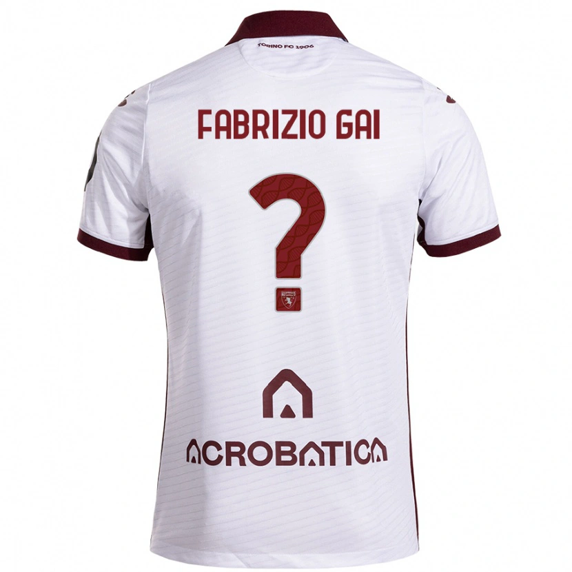 Danxen Herren Fabrizio Gai #0 Weiß Kastanienbraun Auswärtstrikot Trikot 2024/25 T-Shirt