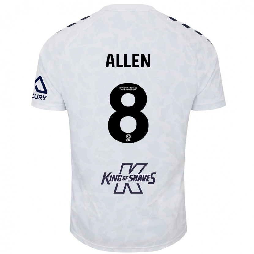 Danxen Herren Jamie Allen #8 Weiß Auswärtstrikot Trikot 2024/25 T-Shirt