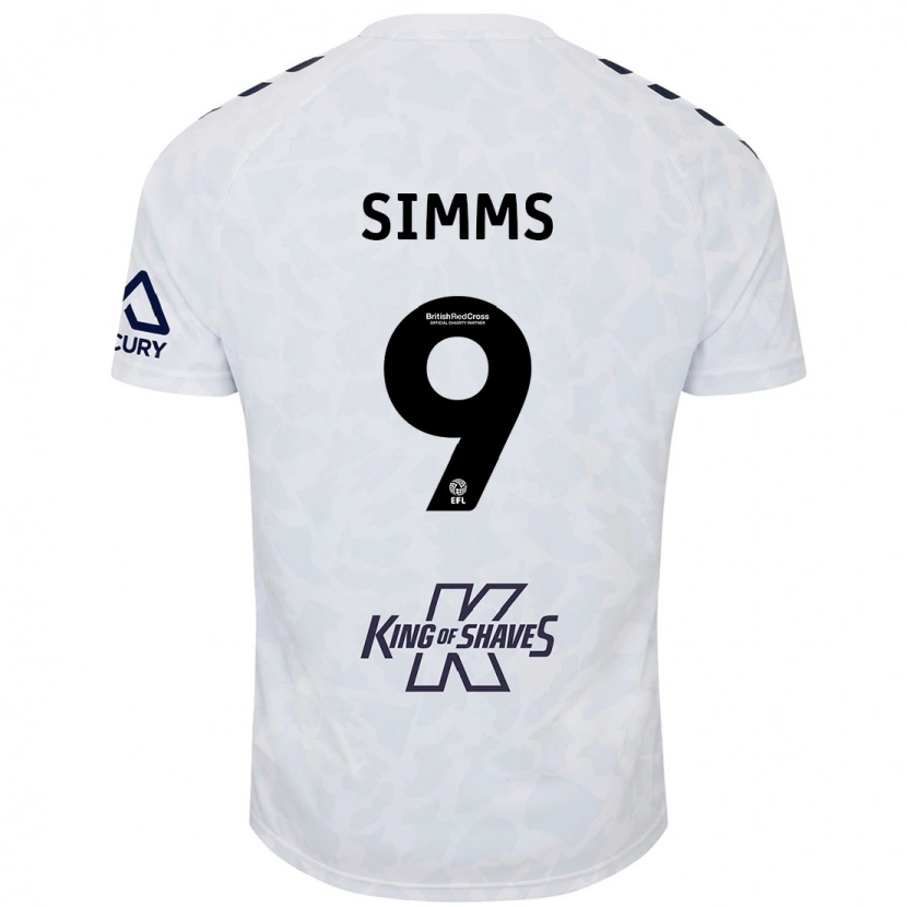 Danxen Herren Ellis Simms #9 Weiß Auswärtstrikot Trikot 2024/25 T-Shirt