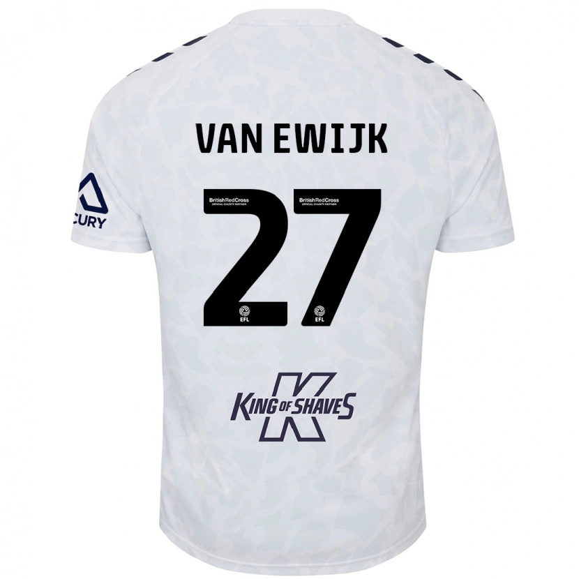 Danxen Herren Milan Van Ewijk #27 Weiß Auswärtstrikot Trikot 2024/25 T-Shirt