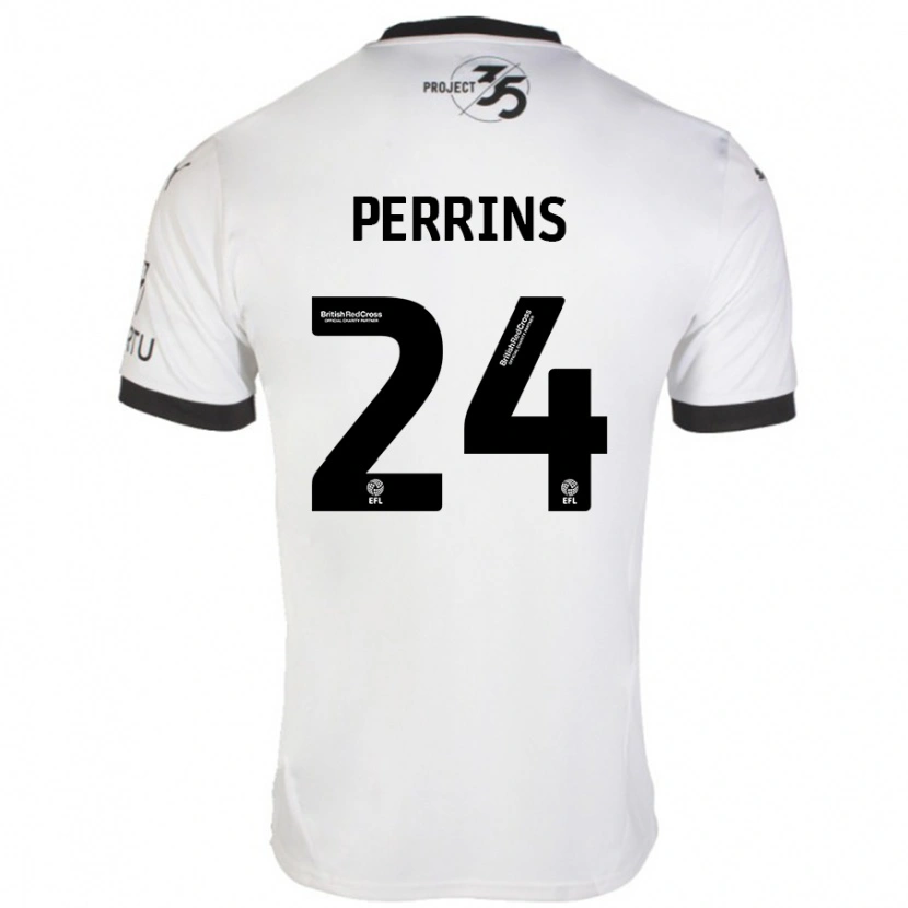 Danxen Herren Grace Perrins #24 Weiß Schwarz Auswärtstrikot Trikot 2024/25 T-Shirt