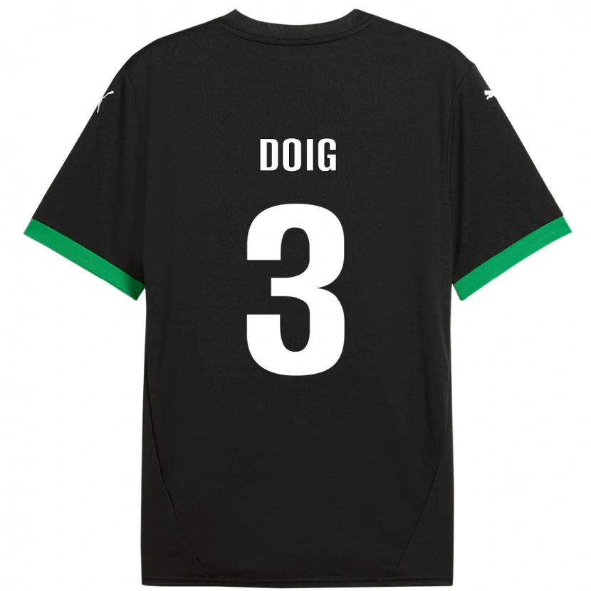 Danxen Damen Josh Doig #3 Schwarz Dunkelgrün Heimtrikot Trikot 2024/25 T-Shirt