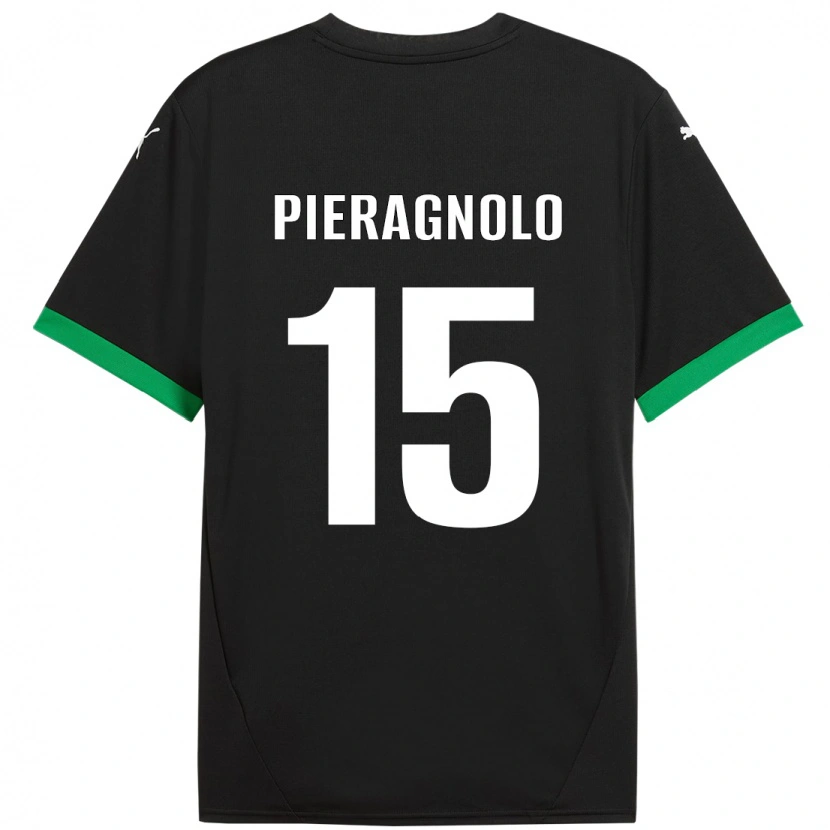 Danxen Damen Edoardo Pieragnolo #15 Schwarz Dunkelgrün Heimtrikot Trikot 2024/25 T-Shirt