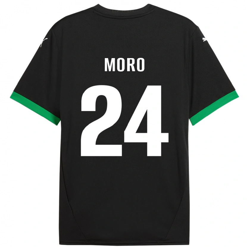 Danxen Damen Luca Moro #24 Schwarz Dunkelgrün Heimtrikot Trikot 2024/25 T-Shirt