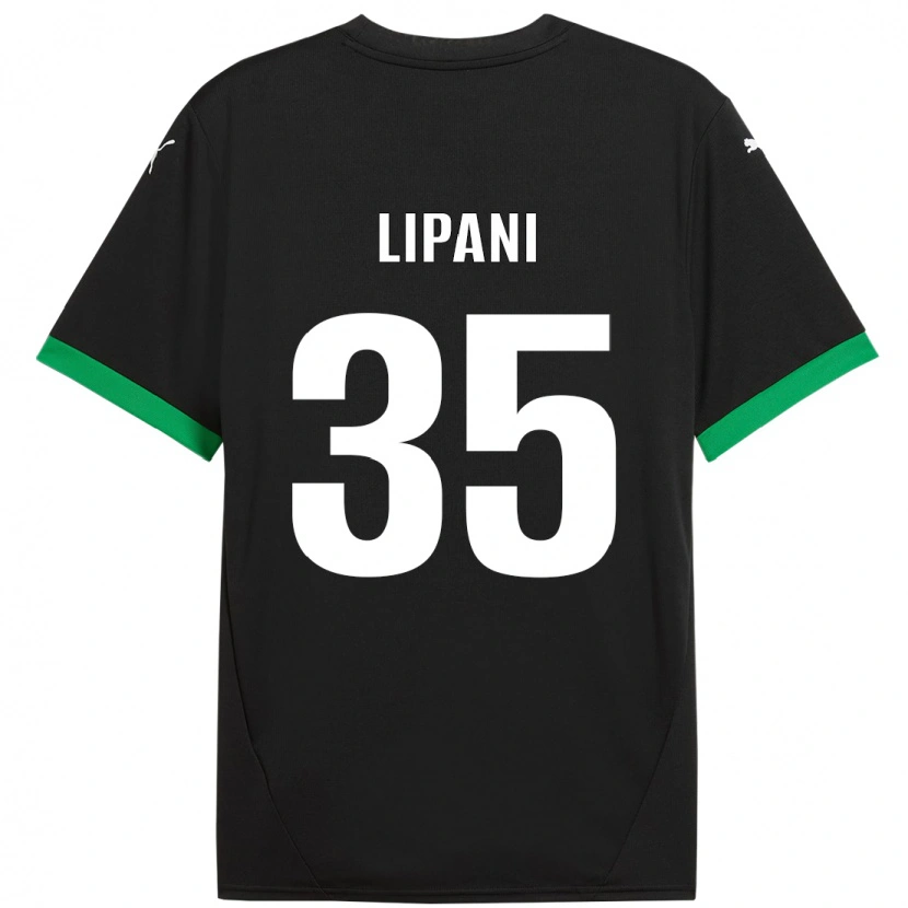 Danxen Damen Luca Lipani #35 Schwarz Dunkelgrün Heimtrikot Trikot 2024/25 T-Shirt