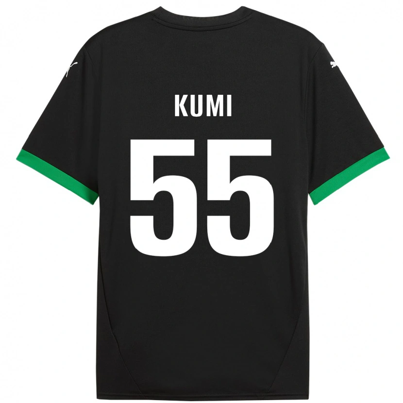 Danxen Damen Justin Kumi #55 Schwarz Dunkelgrün Heimtrikot Trikot 2024/25 T-Shirt
