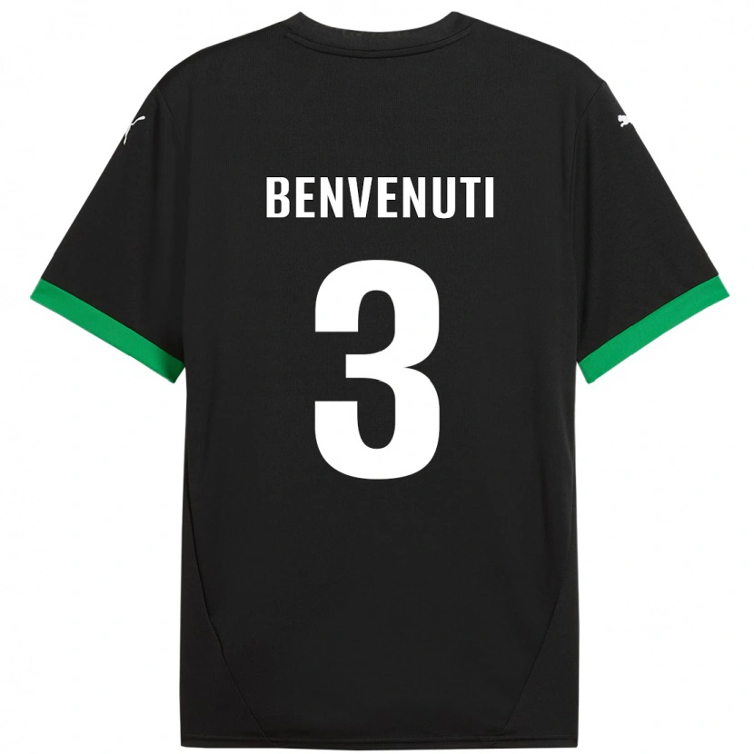 Danxen Damen Tommaso Benvenuti #3 Schwarz Dunkelgrün Heimtrikot Trikot 2024/25 T-Shirt
