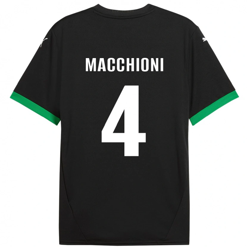 Danxen Damen Tommaso Macchioni #4 Schwarz Dunkelgrün Heimtrikot Trikot 2024/25 T-Shirt