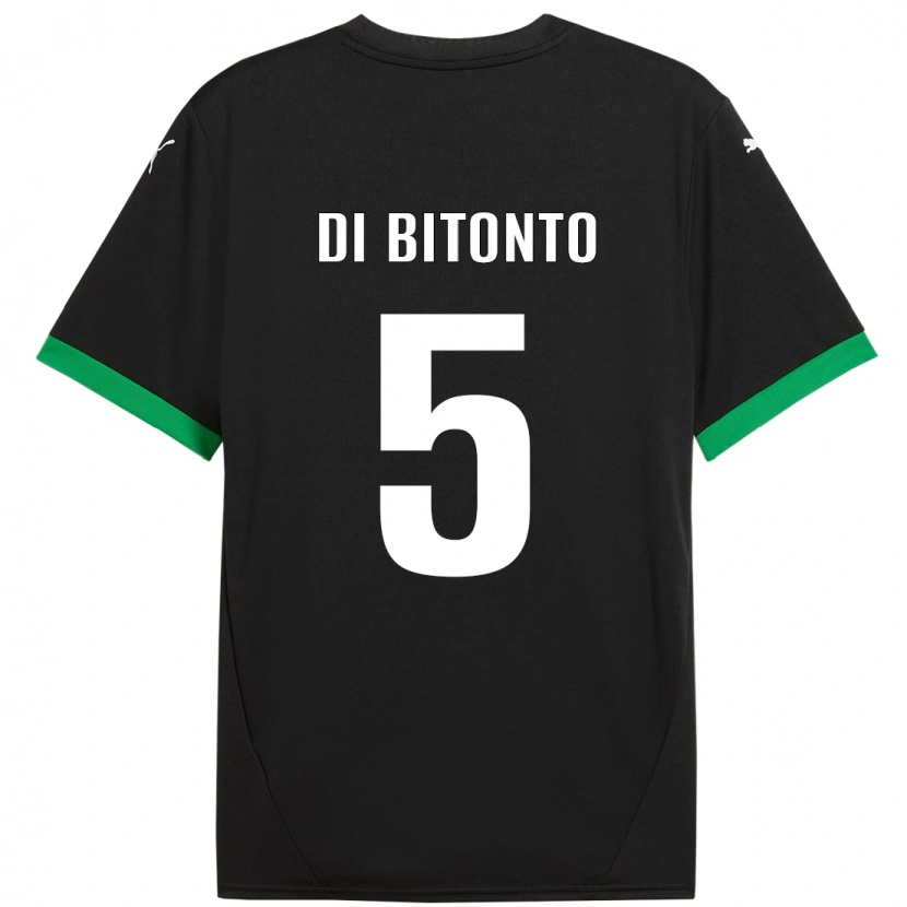 Danxen Damen Alessandro Di Bitonto #5 Schwarz Dunkelgrün Heimtrikot Trikot 2024/25 T-Shirt