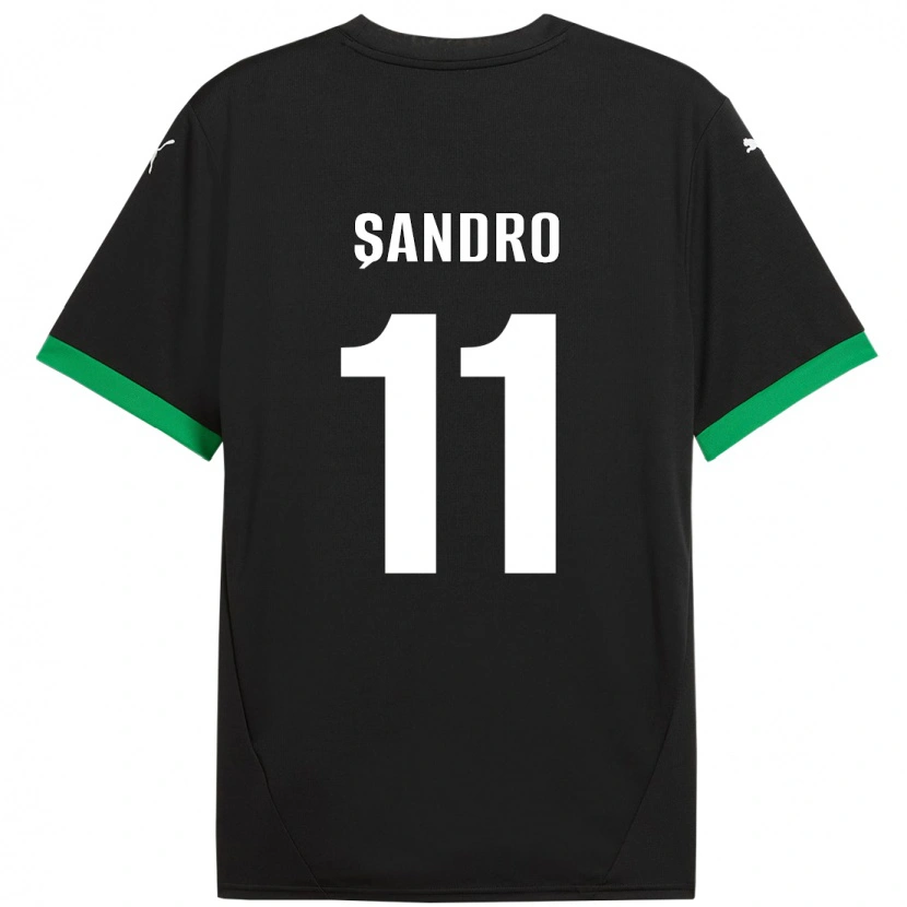 Danxen Damen Denis Șandro #11 Schwarz Dunkelgrün Heimtrikot Trikot 2024/25 T-Shirt