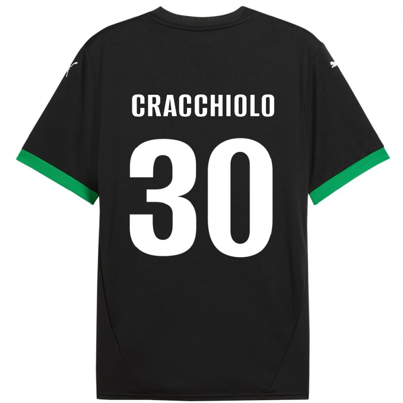 Danxen Damen Leonardo Cracchiolo #30 Schwarz Dunkelgrün Heimtrikot Trikot 2024/25 T-Shirt