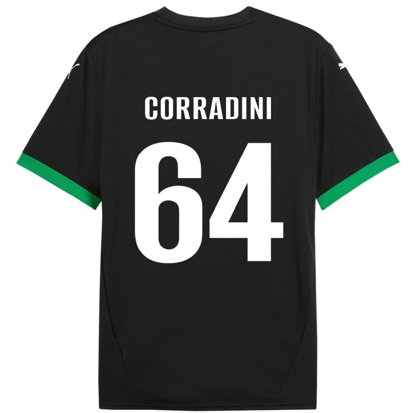 Danxen Damen Francesco Corradini #64 Schwarz Dunkelgrün Heimtrikot Trikot 2024/25 T-Shirt