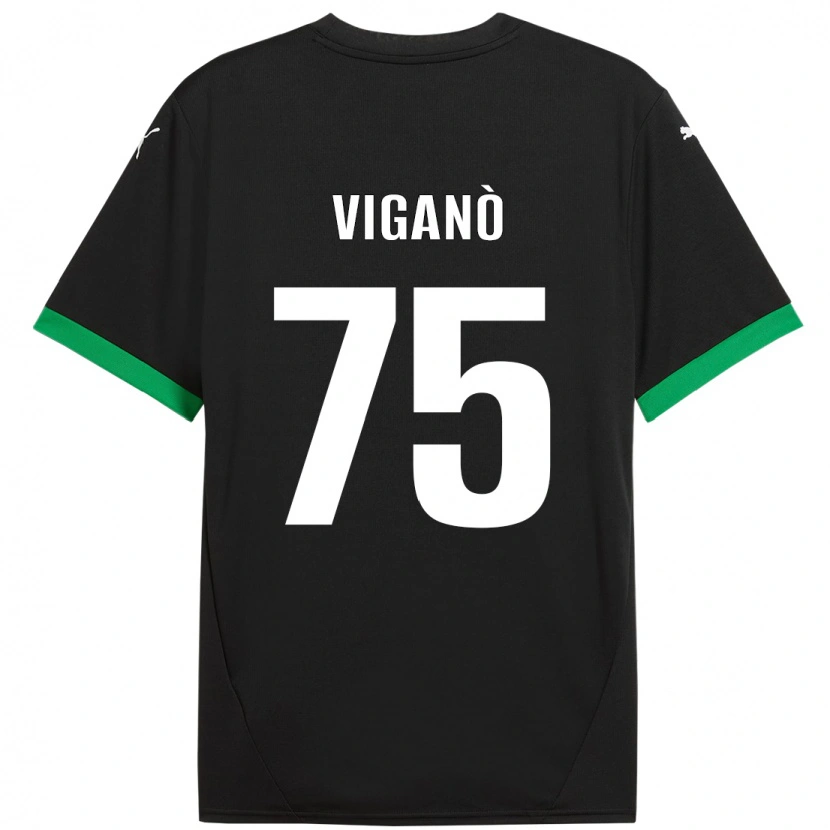 Danxen Damen Lorenzo Viganò #75 Schwarz Dunkelgrün Heimtrikot Trikot 2024/25 T-Shirt