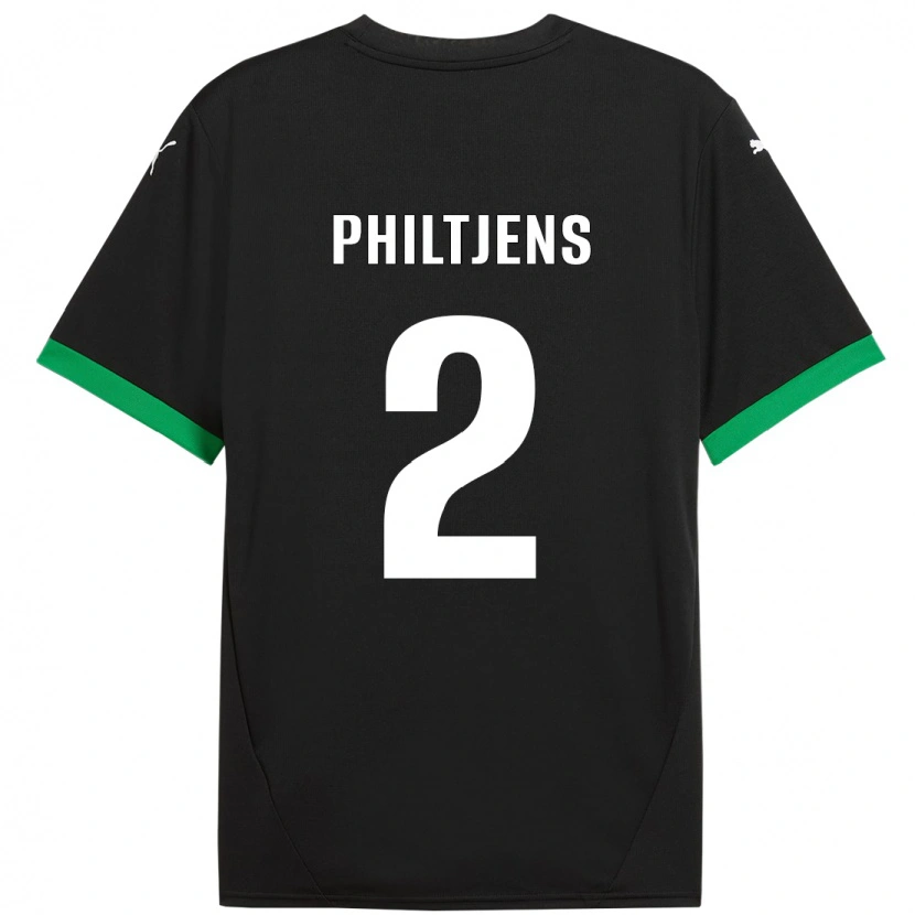 Danxen Damen Davina Philtjens #2 Schwarz Dunkelgrün Heimtrikot Trikot 2024/25 T-Shirt