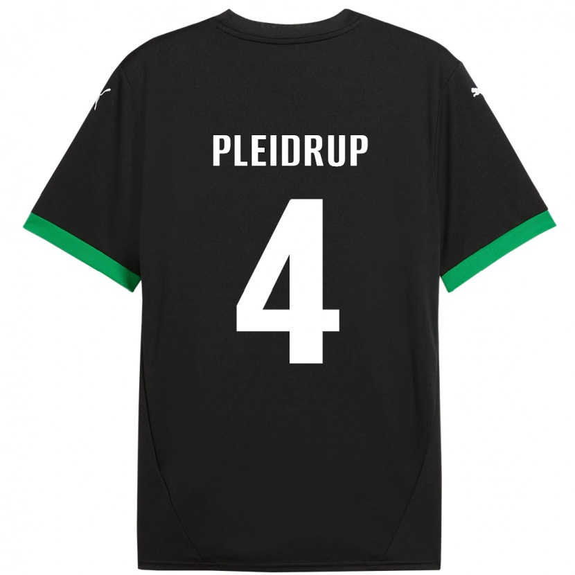Danxen Damen Caroline Pleidrup #4 Schwarz Dunkelgrün Heimtrikot Trikot 2024/25 T-Shirt
