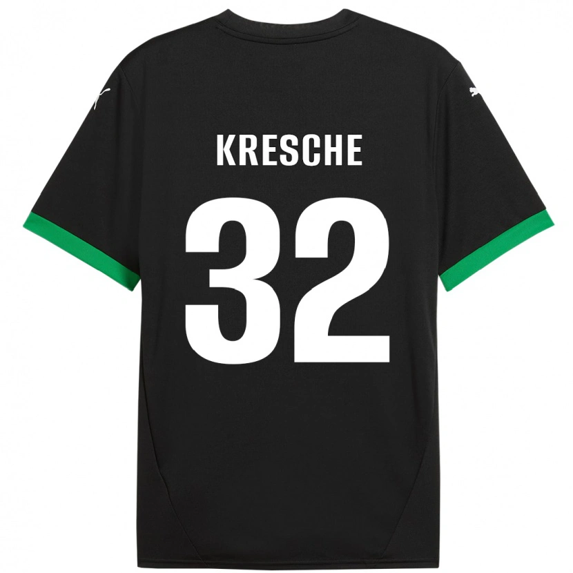 Danxen Damen Isabella Kresche #32 Schwarz Dunkelgrün Heimtrikot Trikot 2024/25 T-Shirt