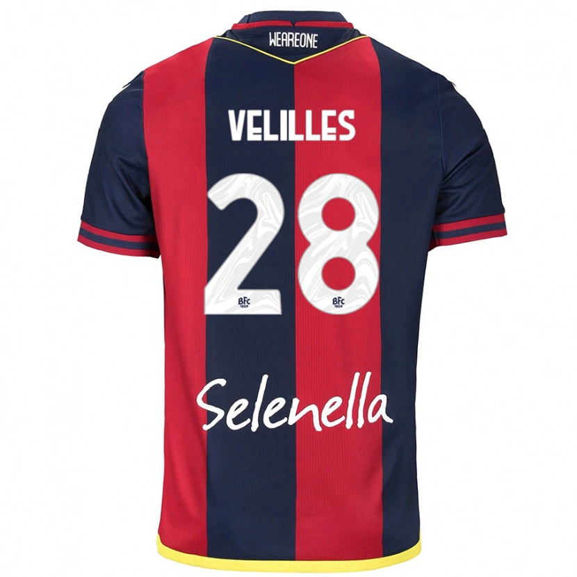 Danxen Damen Aarón Velilles #28 Rot Königsblau Heimtrikot Trikot 2024/25 T-Shirt