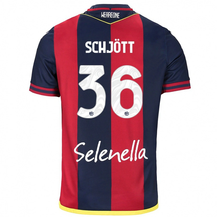 Danxen Damen Gustav Schjött #36 Rot Königsblau Heimtrikot Trikot 2024/25 T-Shirt