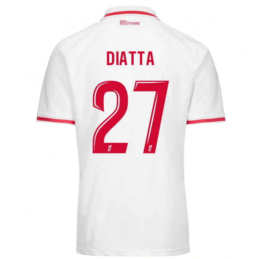 Danxen Damen Krépin Diatta #27 Weiß Rot Heimtrikot Trikot 2024/25 T-Shirt