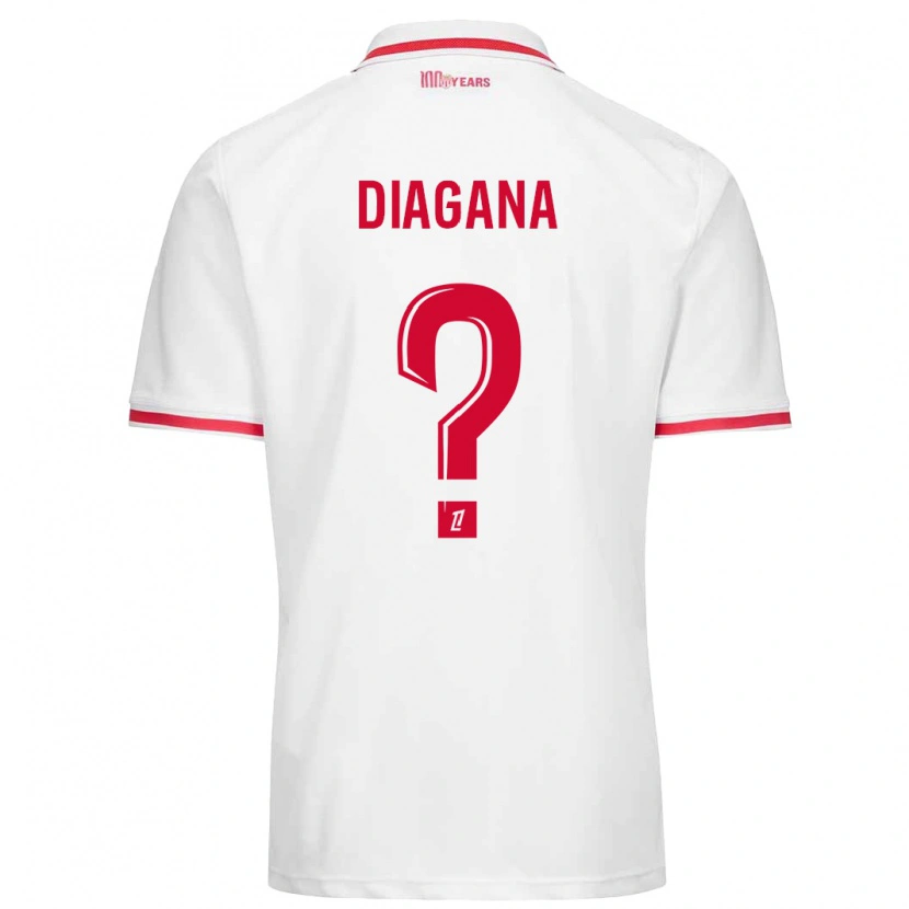 Danxen Damen Abdoulaye Diagana #0 Weiß Rot Heimtrikot Trikot 2024/25 T-Shirt