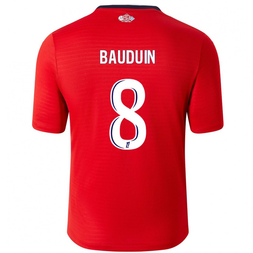 Danxen Damen Justine Bauduin #8 Rot Weiß Heimtrikot Trikot 2024/25 T-Shirt