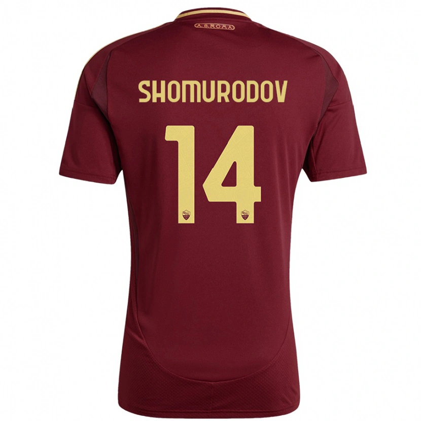 Danxen Damen Eldor Shomurodov #14 Rot Braun Gold Heimtrikot Trikot 2024/25 T-Shirt
