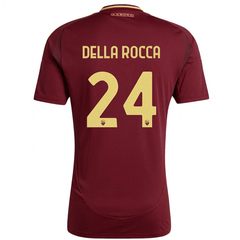 Danxen Damen Mattia Della Rocca #24 Rot Braun Gold Heimtrikot Trikot 2024/25 T-Shirt