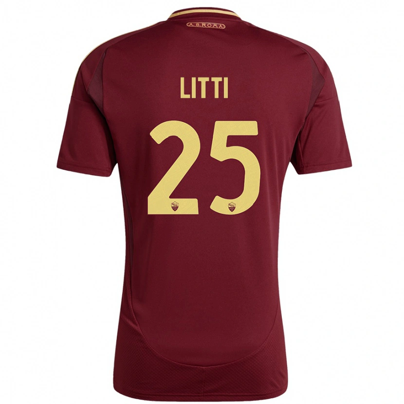 Danxen Damen Marco Litti #25 Rot Braun Gold Heimtrikot Trikot 2024/25 T-Shirt