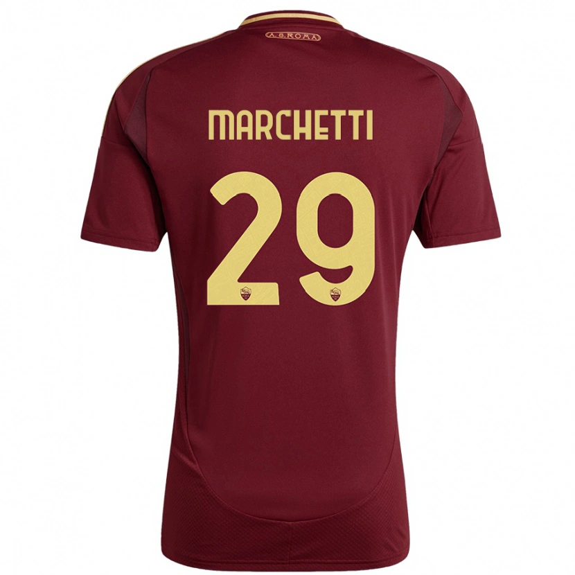 Danxen Damen Tommaso Marchetti #29 Rot Braun Gold Heimtrikot Trikot 2024/25 T-Shirt