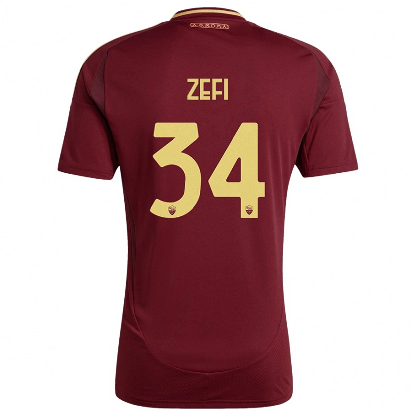 Danxen Damen Kevin Zefi #34 Rot Braun Gold Heimtrikot Trikot 2024/25 T-Shirt
