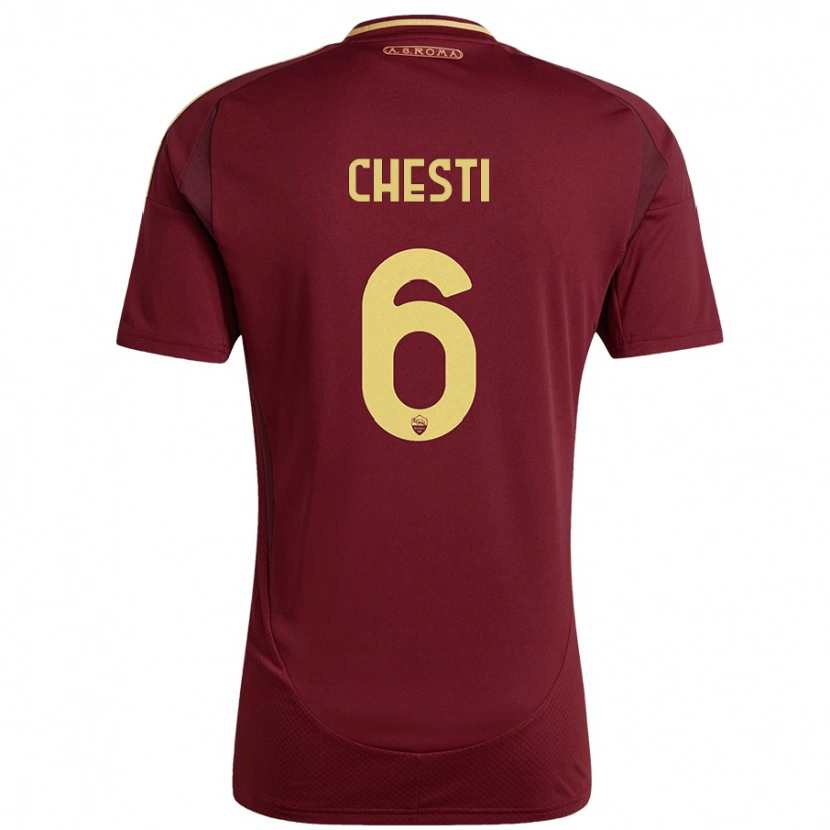 Danxen Damen Francesco Chesti #6 Rot Braun Gold Heimtrikot Trikot 2024/25 T-Shirt